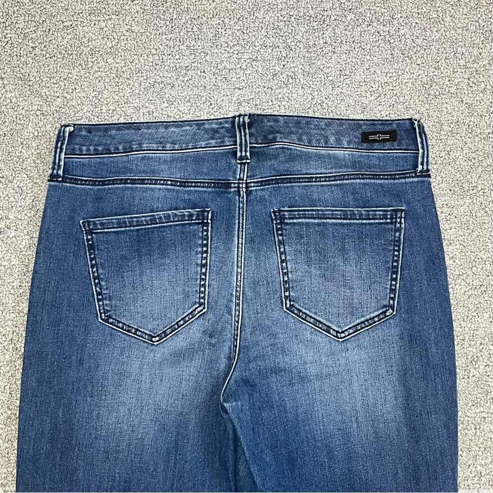 Liverpool The Crop Denim Jeans Womens Size 8 Blue Embroidered Raw Hems - Picture 14 of 15